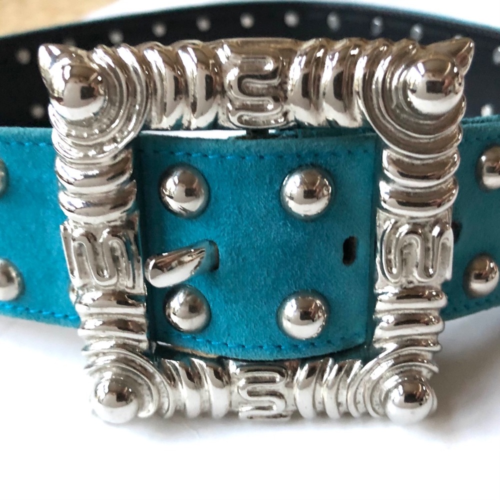 ESCADA Suede & Chrome Studded Belt - Picture 7 of 7